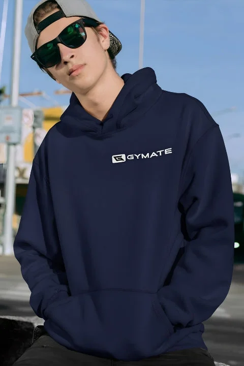 Mens Sports Hoodie Athletic Essentials Navy [chest white logo]