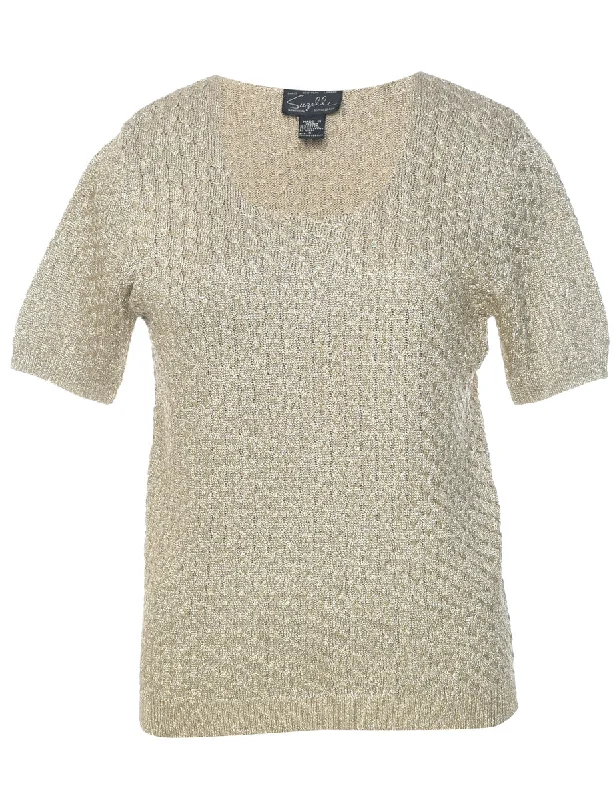 Lurex Thread Pattern Jumper - S