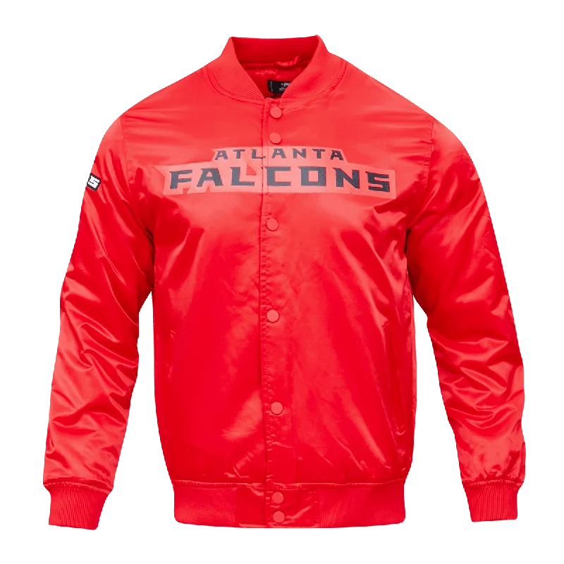 NFL ATLANTA FALCONS TEAM BIG LOGO MEN'S SATIN JACKET (RED)