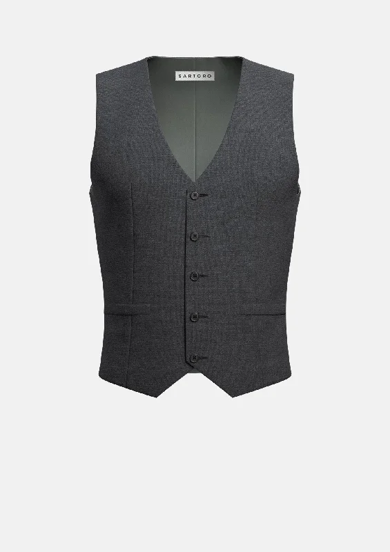 Charcoal Crosshatch Vest