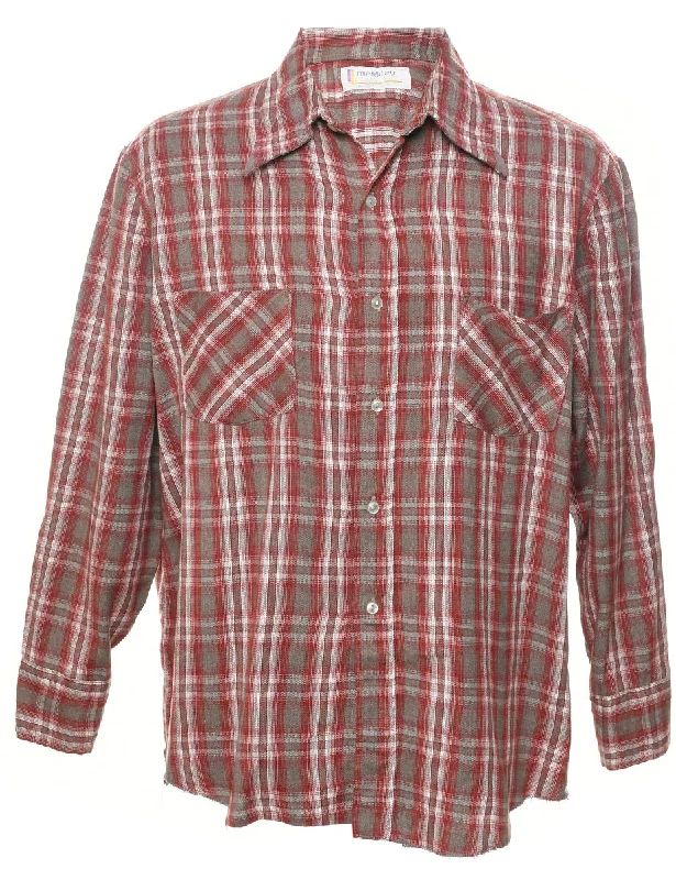 Long Sleeved Checked Shirt - XL