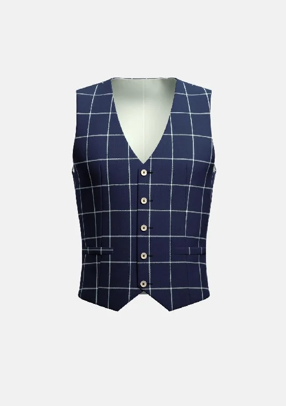 Oxford Blue Windowpane Vest