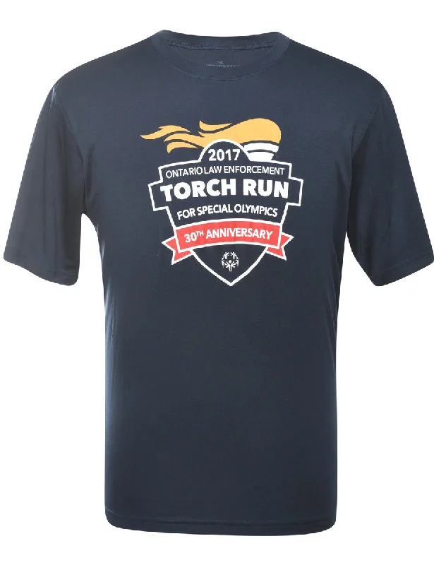 2000s Torch Run Printed T-shirt - S