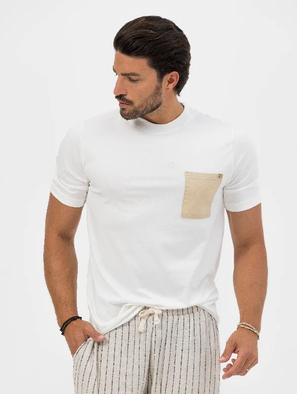 ADLER POCKET T-SHIRT IN WHITE