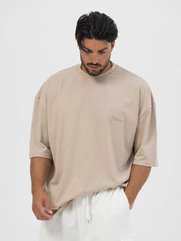 BARRETT LOGO OVER T-SHIRT IN BEIGE