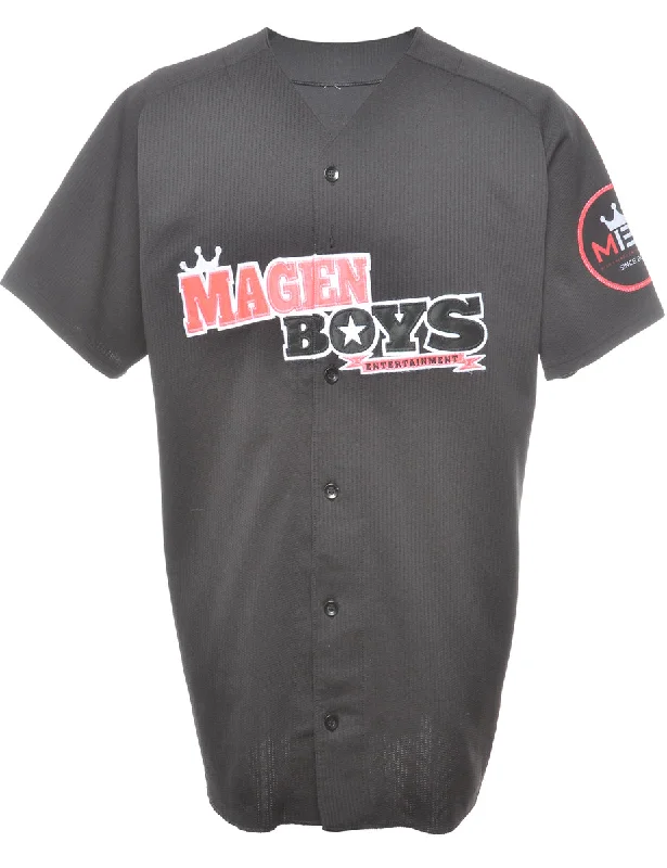 Button Front Magen Boys Printed T-shirt - L