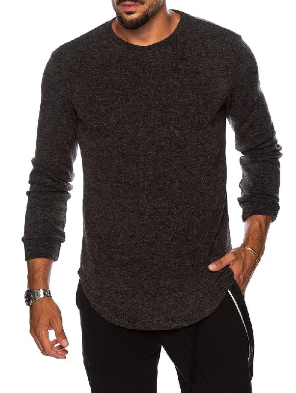 CHAD LONG SLEEVE T-SHIRT IN ANTHRACITE