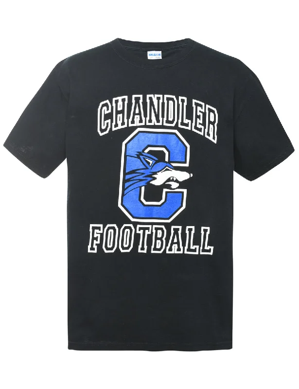 Chandler Football Black & Blue Printed T-shirt - L