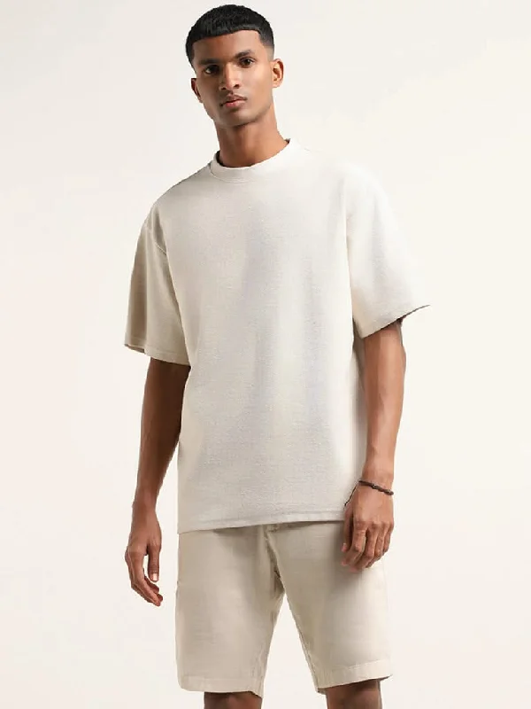 ETA Beige Knitted Slim Fit T-Shirt