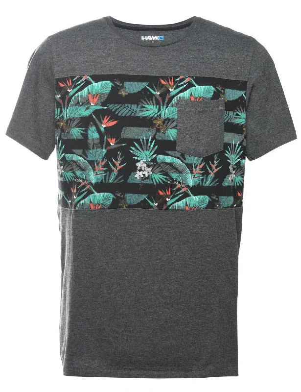 Foliage Printed T-shirt - L