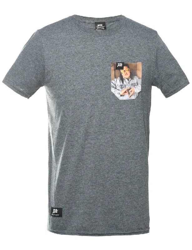 Grey Printed T-shirt - S