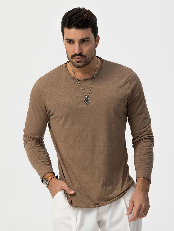 LIP LONG T-SHIRT IN CAMEL