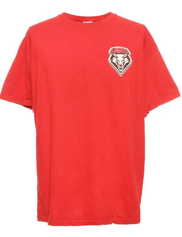 Lobos Basketball Red Fruit Of The Loom Sports T-shirt - XL