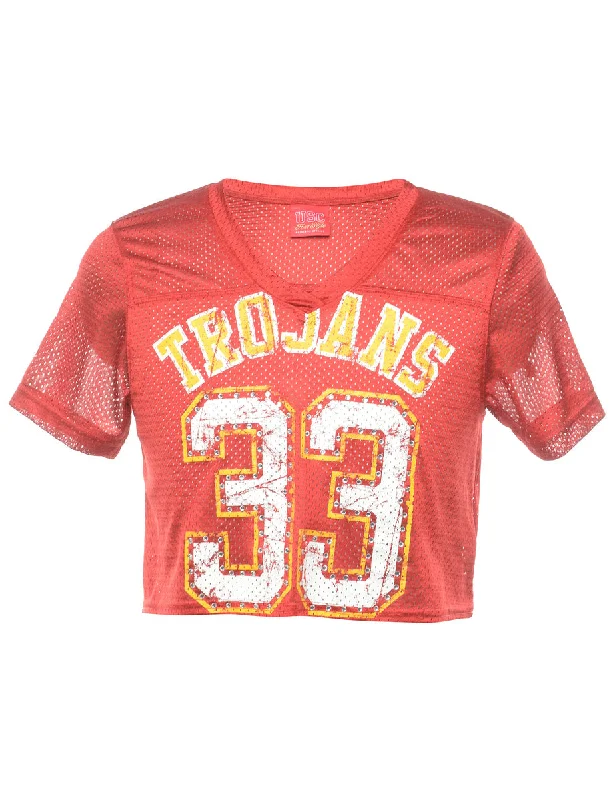 Mesh Trojans Printed T-shirt - L