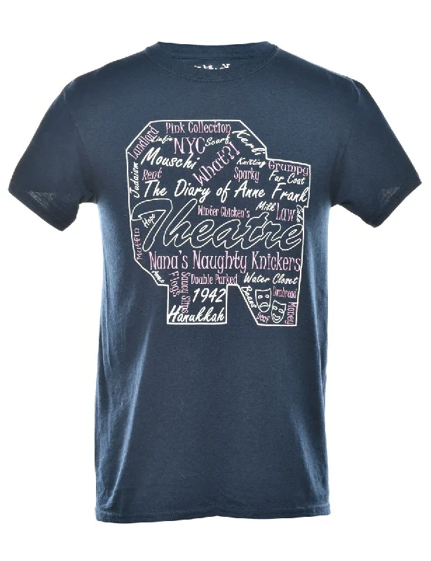 Navy Printed T-shirt - S