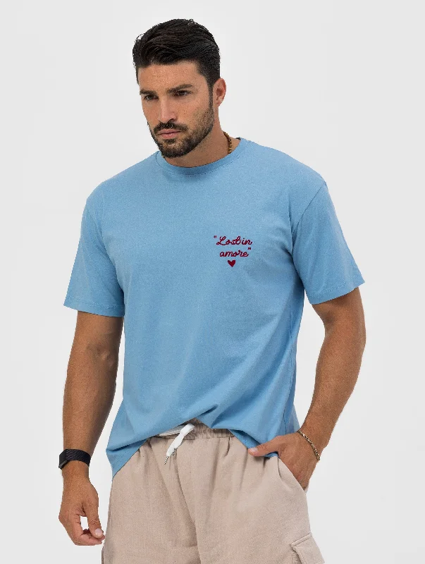 NOHOW LMTD AMORE T-SHIRT IN LIGHT BLUE