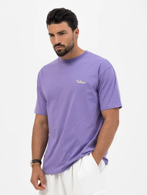 NOHOW LOGO OVERSIZED T-SHIRT IN LILAC