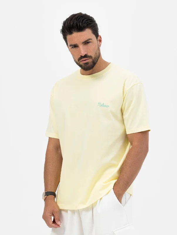 NOHOW LOGO OVERSIZED T-SHIRT IN YELLOW