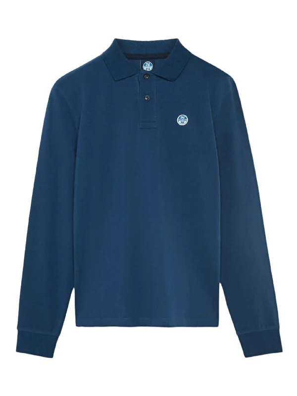 ID20473-North Sails Long Sleeve Dark Denim  Polo Shirt