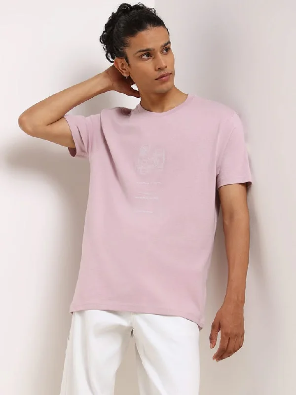 Nuon Dusty Pink Cotton Slim-Fit T-Shirt