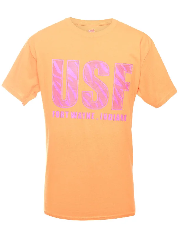 Orange USF Printed T-shirt - M