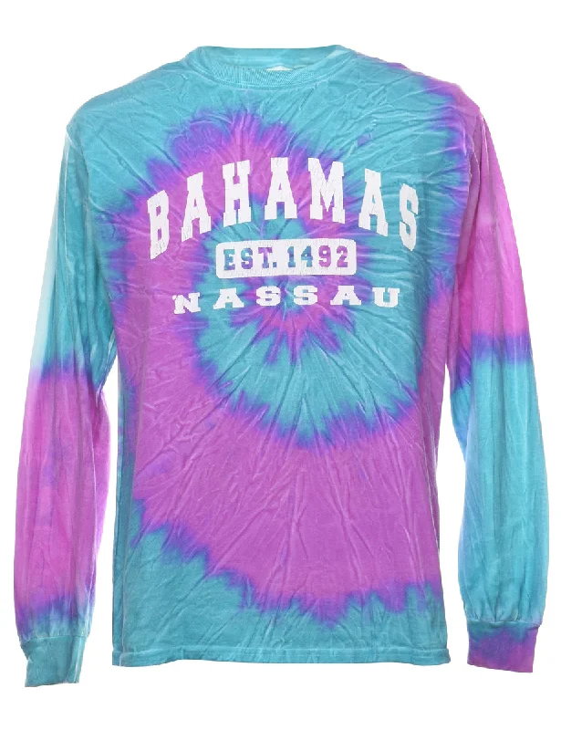 Purple Bahamas NASSAU Tie Dye T-shirt - M