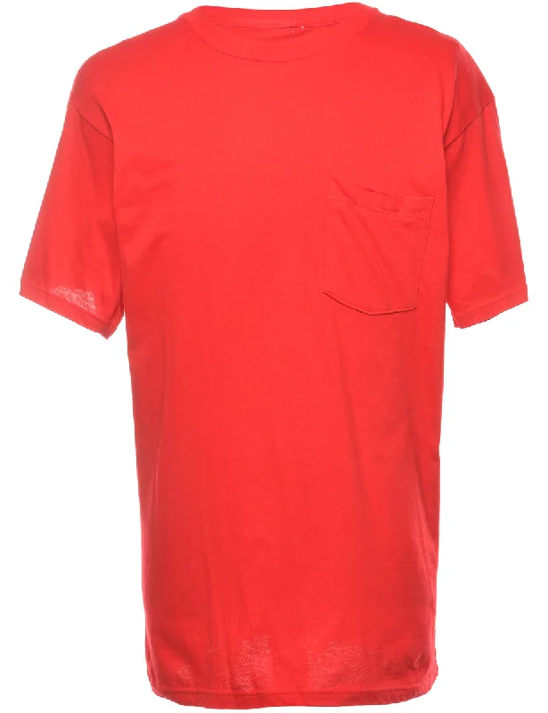 Red Plain T-shirt - L