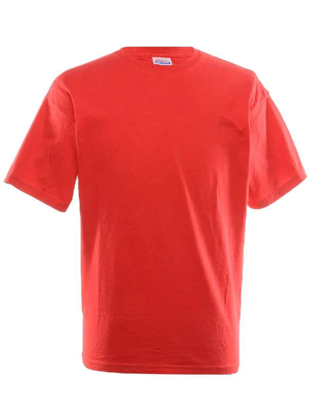 Red Plain T-shirt - L