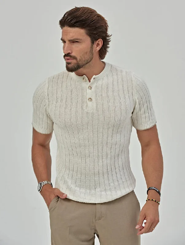 ROGER SHORT POLO IN CREAM