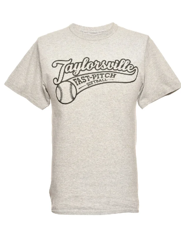 Softball Grey Sports T-shirt - M