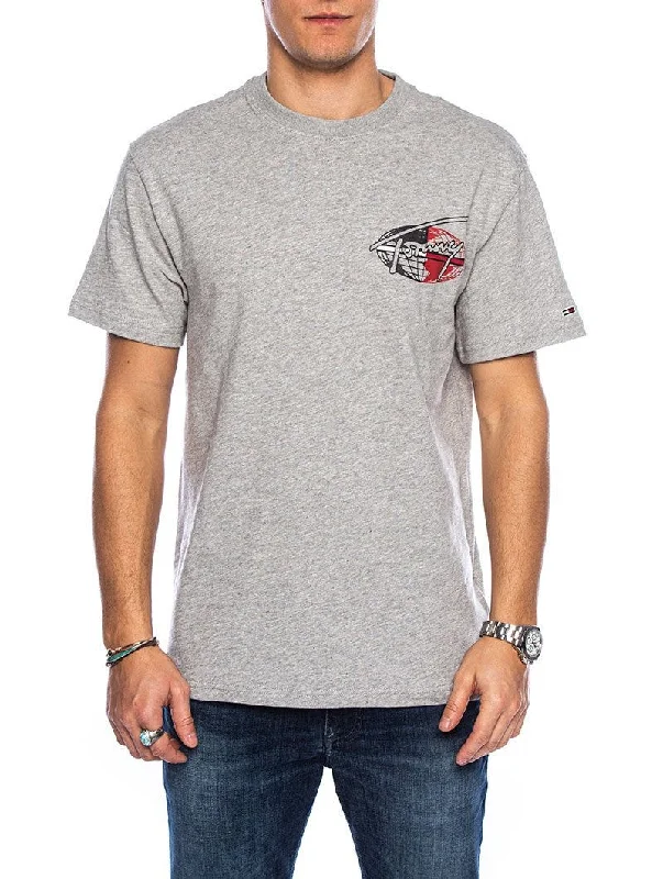 TJM ROUND BACK LOGO T-SHIRT IN GREY