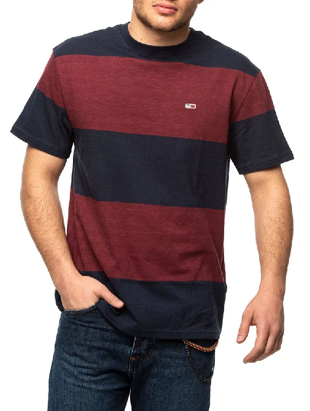 TJM STRIPED T-SHIRT IN BLUE AND BORDEAUX